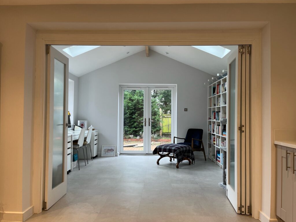 A customer image of an open bifold door.