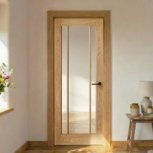 Oak Lincoln Glazed 3 Light Clear Glass Door