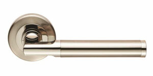 Sessanta Polished And Satin Nickel Internal Door Handle On Round Rose